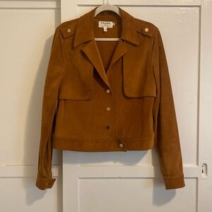 Frame Suede Leather Cropped Trench